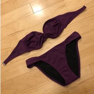 Purple Twist Bandeau Bikini Set